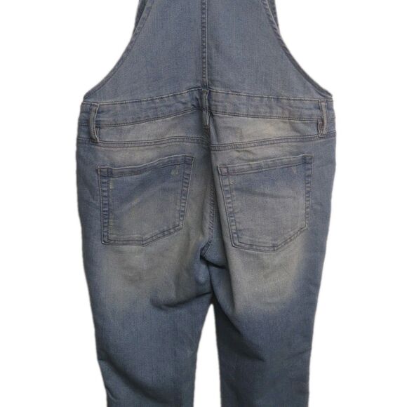 LEI Overall Denim Y2K Juniors Medium Light Wash Faded Laps Overall Blue M VTG - Picture 9 of 13